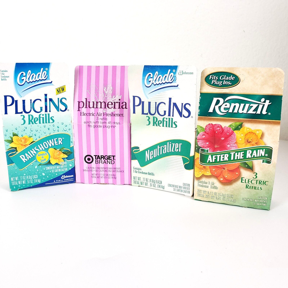(4) Scented Gel Refills Renuzit Glade Plugins NEUTRALIZER 3 Packs Retired VTG
